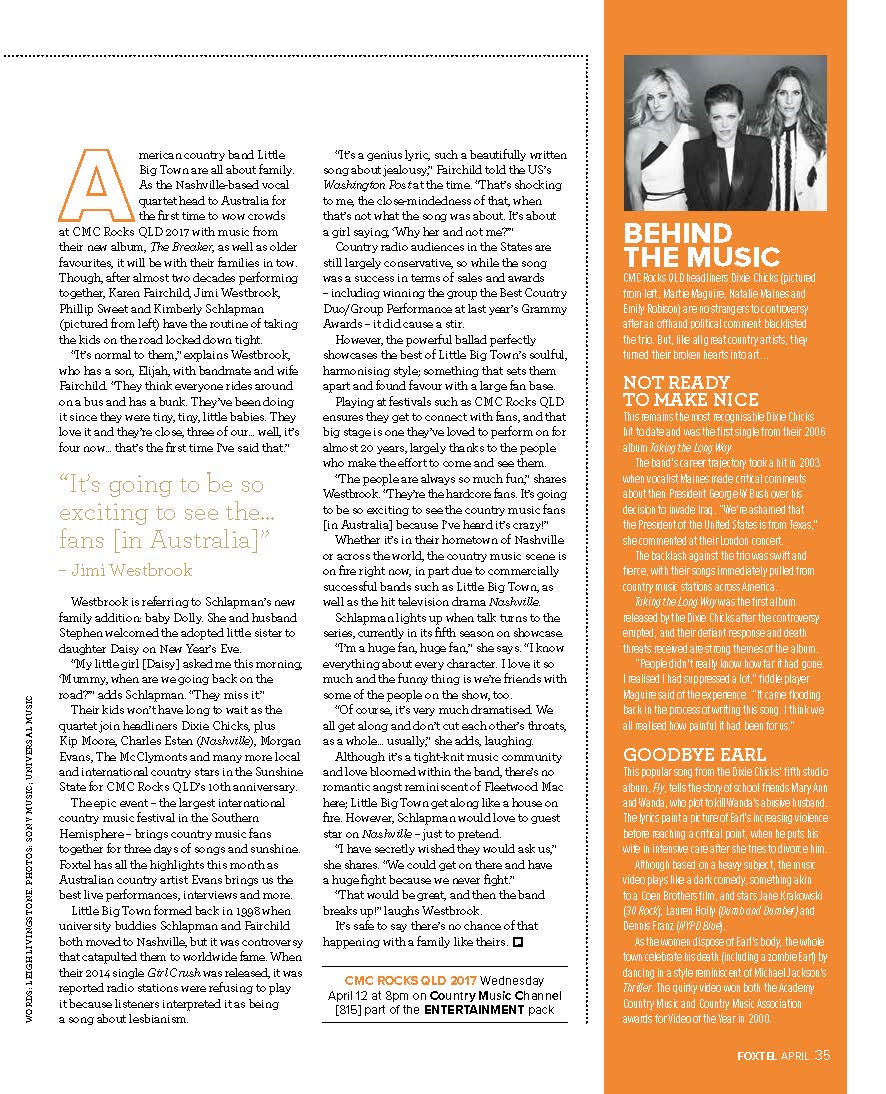 Little Big Town (Foxtel magazine)
