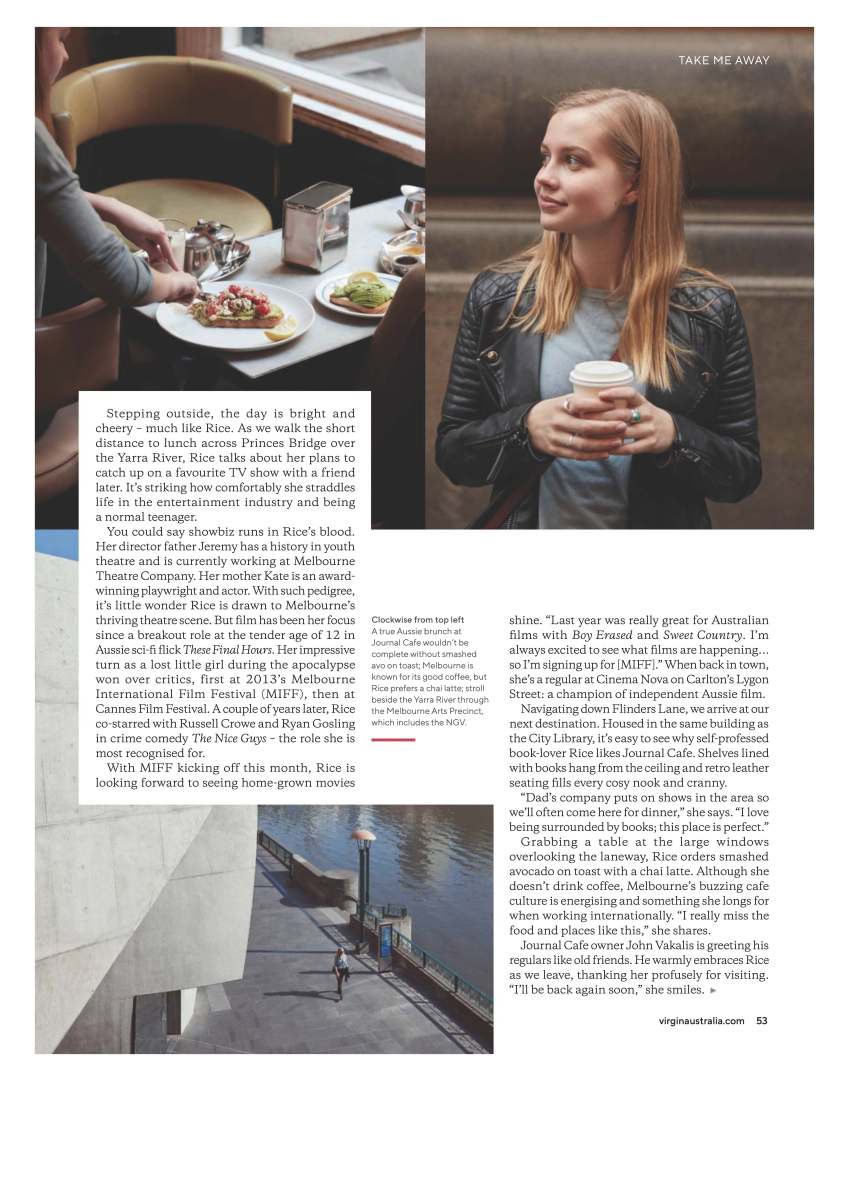 Actress Angourie Rice in Melbourne